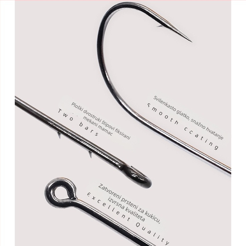 SEELUCKER Udica s pravim držalom Nr.1, bez olova, za ribolov na oceanskim stijenama, kutija 10 000 komada