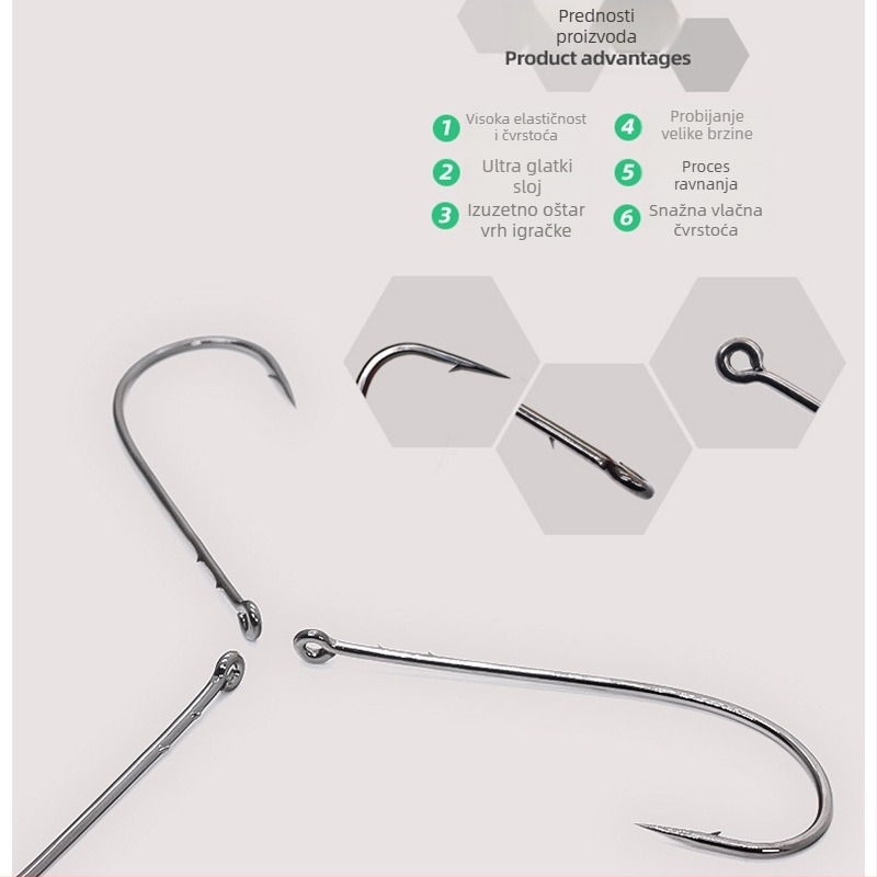 SEELUCKER Udica s pravim držalom Nr.1, bez olova, za ribolov na oceanskim stijenama, kutija 10 000 komada