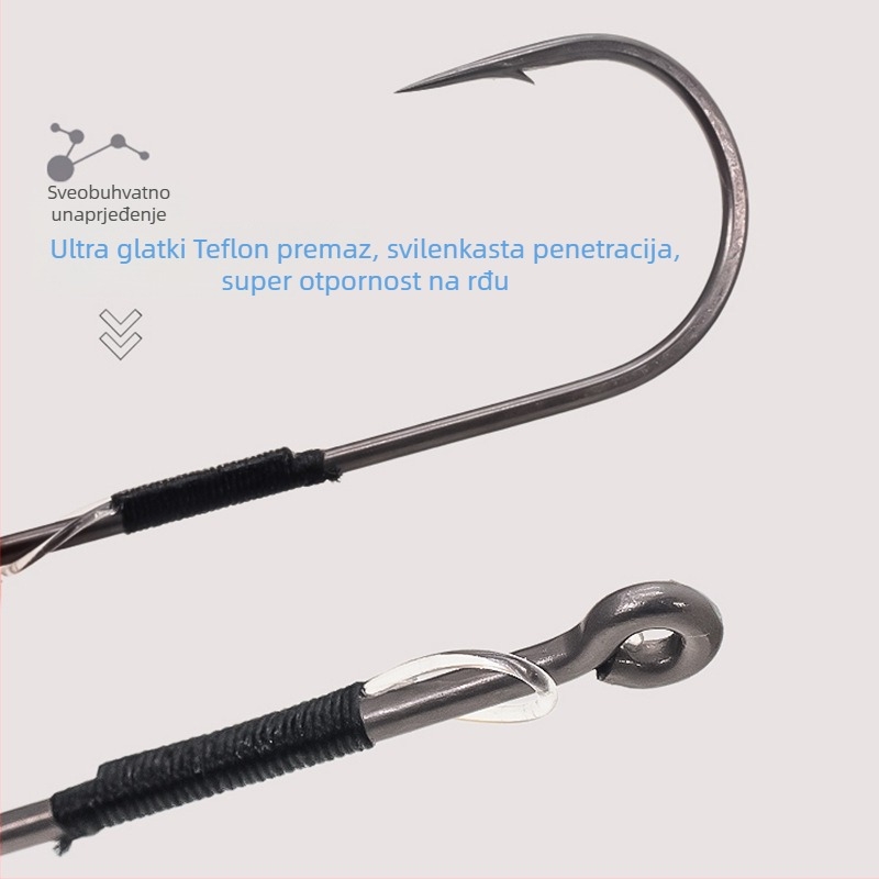 SEELUCKER Udica s pravim držalom Nr.1, bez olova, za ribolov na oceanskim stijenama, kutija 10 000 komada