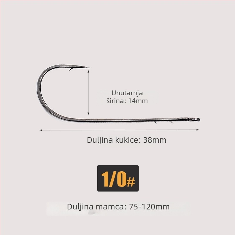 SEELUCKER Udica s pravim držalom Nr.1, bez olova, za ribolov na oceanskim stijenama, kutija 10 000 komada