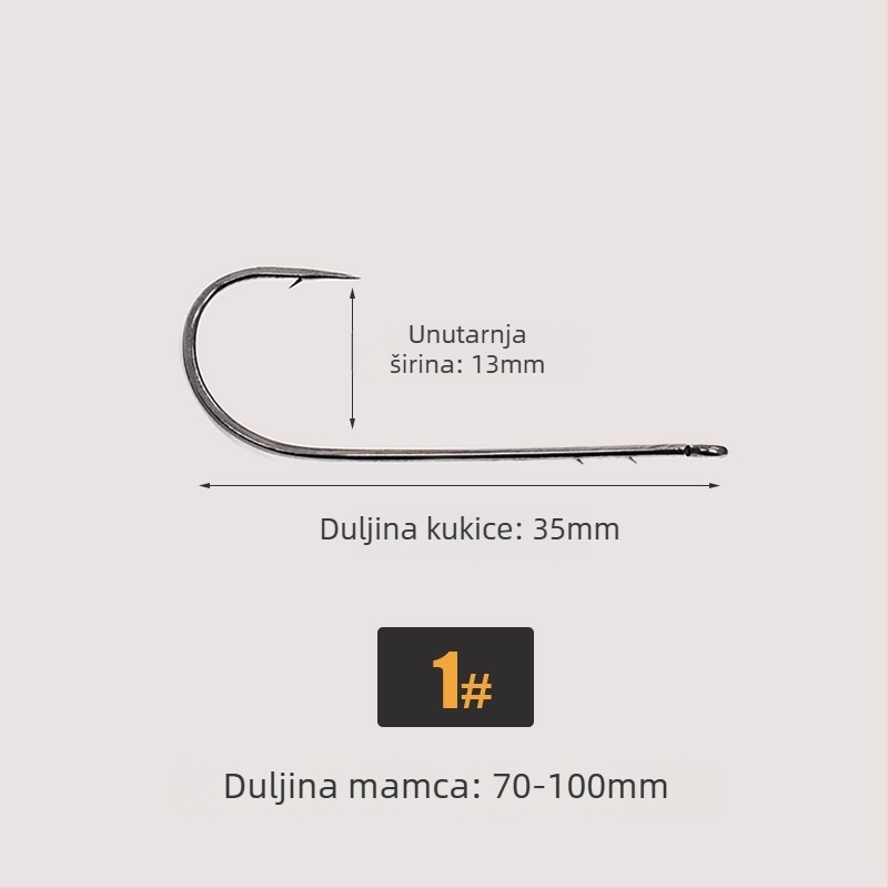 SEELUCKER Udica s pravim držalom Nr.1, bez olova, za ribolov na oceanskim stijenama, kutija 10 000 komada