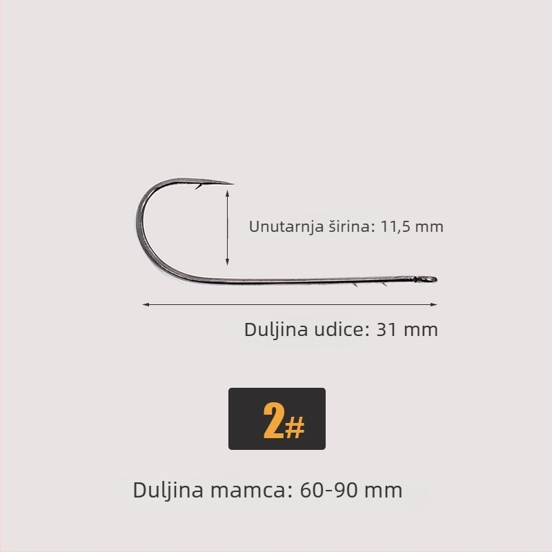 SEELUCKER Udica s pravim držalom Nr.1, bez olova, za ribolov na oceanskim stijenama, kutija 10 000 komada