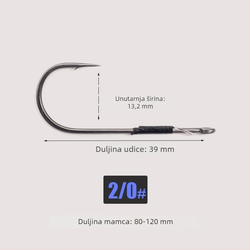 SEELUCKER Udica s pravim držalom Nr.1, bez olova, za ribolov na oceanskim stijenama, kutija 10 000 komada