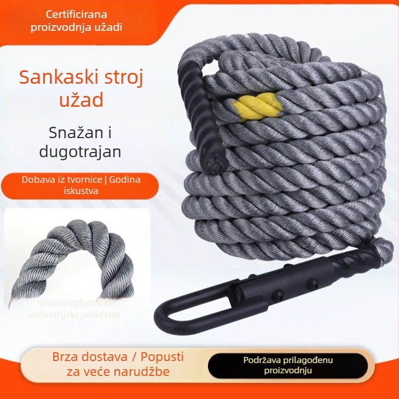 Sled Rope – Poliester materijal, sigurnosno uže za atletsku trening i vježbe eksplozivne snage