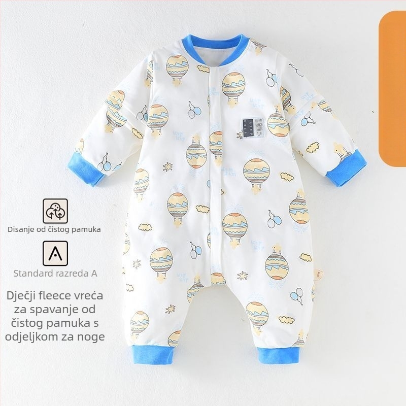 Spavaći vreć za bebe i djecu s odvojivim rukavima, vanjski materijal 95% pamuk, podstava poliester, punilo kemijsko vlakno, antibakterijski i održava konstantnu temperaturu