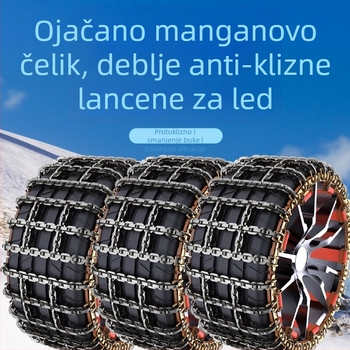 Zimski lanac za pneu – nužan, univerzalan za terenska vozila, kombije i SUV, visokougljični čelični pojas