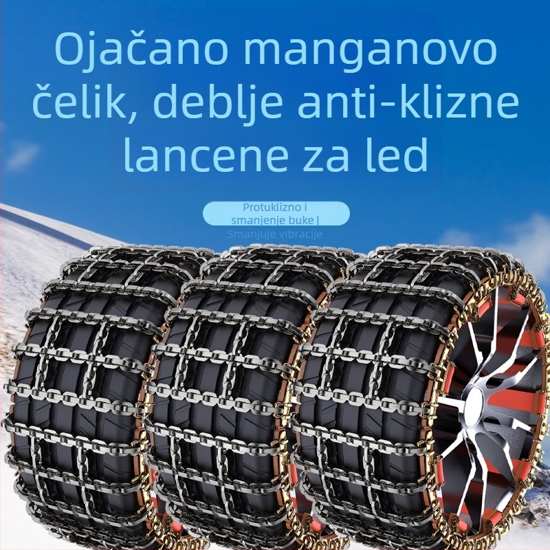 Zimski lanac za pneu – nužan, univerzalan za terenska vozila, kombije i SUV, visokougljični čelični pojas