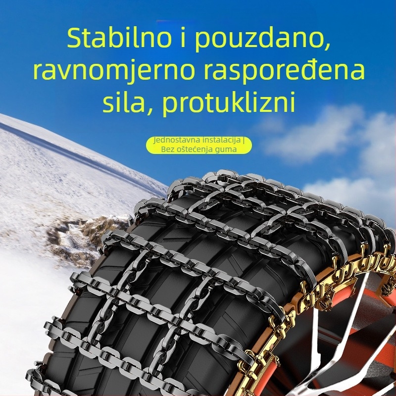 Zimski lanac za pneu – nužan, univerzalan za terenska vozila, kombije i SUV, visokougljični čelični pojas