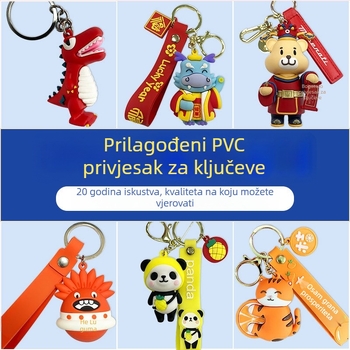 PVC ključni lanac, prilagođeni crtani lutka privjesak, mekani PVC, tisak logotipa