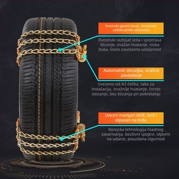 Eluton Univerzalni gumeni lanac za automobile, SUV-ove i pickup vozila - Model 003