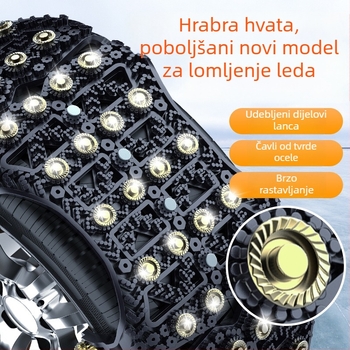 Xuetong univerzalne gumene snježne verige za automobile, model s 24 čavlima, za gume 165–275