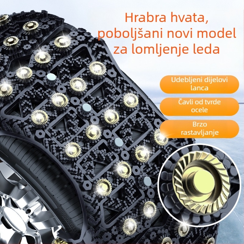 Xuetong univerzalne gumene snježne verige za automobile, model s 24 čavlima, za gume 165–275