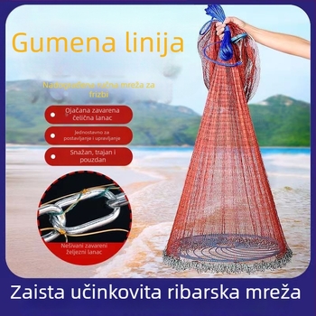 Frisbee stil ručno bacana mreža za ribolov, lančasti tip mreže za bacanje, polietilen-najlon