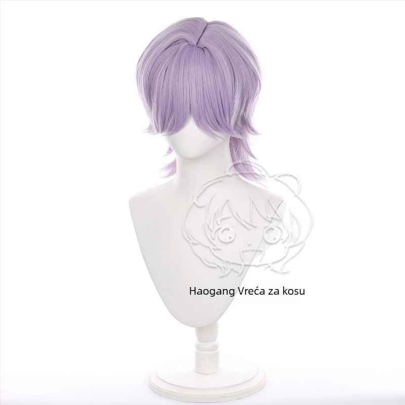 Haogang Tajanstvena cosplay perika – kratka kosa, vlakna otporna na visoke temperature, anime stil