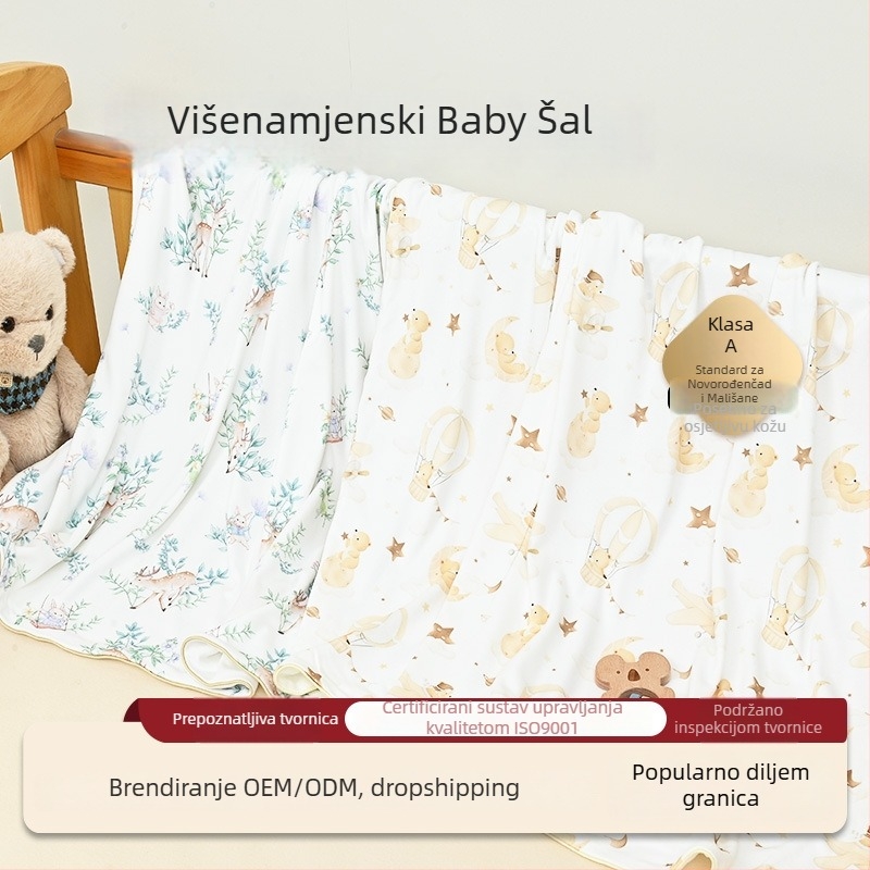Dječja uvijajuća deka - bambus-pamuk, 300–500 g, za novorođenče, četiri sezone, Wheat Weave A063001/A063004