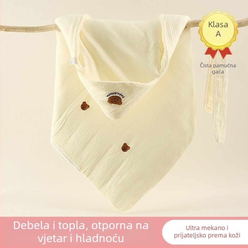 Bebi deka s izšivenom medvjedom, debela, 95% pamuk, za novorođenčad, životinjski motiv
