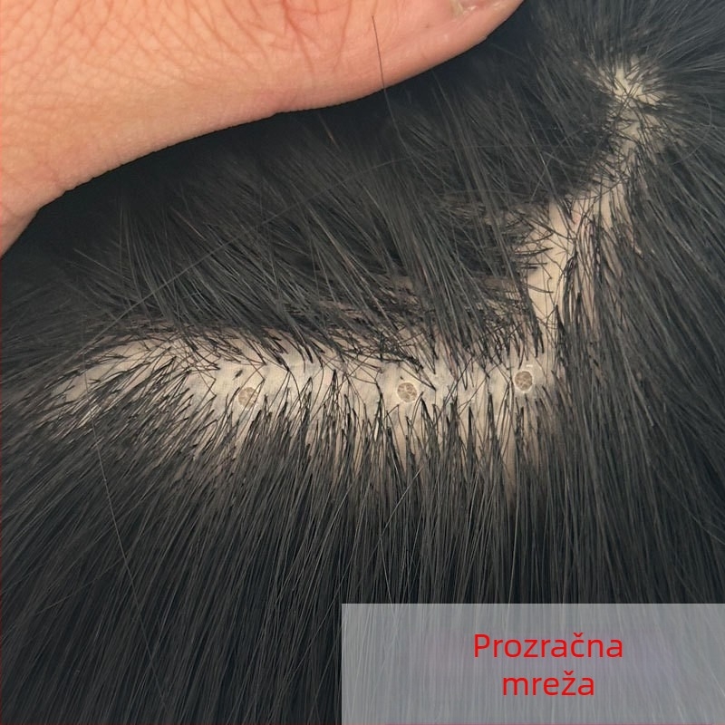 Sunshine JZ001 Muška perika – potpuno ručno tkana, prava ljudska kosa, model JZ001, podrijetlo Shandong