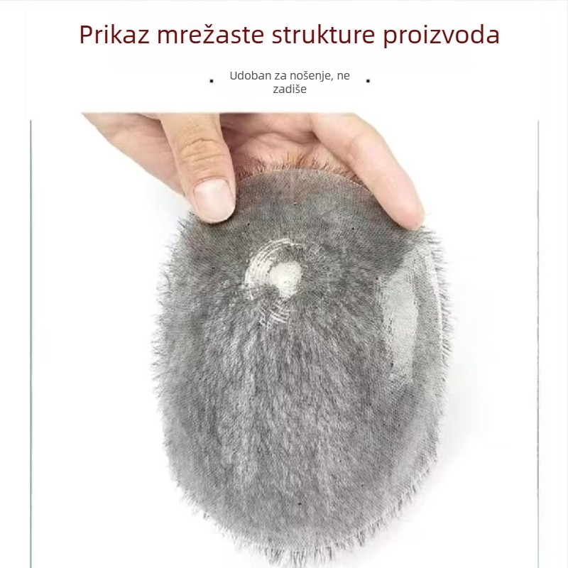 Muška perika s dizajnom vlasišta, Guo Degang stil, kratka prirodna kosa, ručno tkana, od pravih vlasi, nije dopušteno bojanje ili glačanje