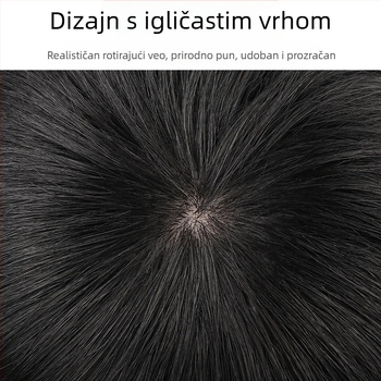 Muška perika - prava ljudska kosa, kratka duljina, mehanička konstrukcija, može se bojiti, muški dodatak za glavu