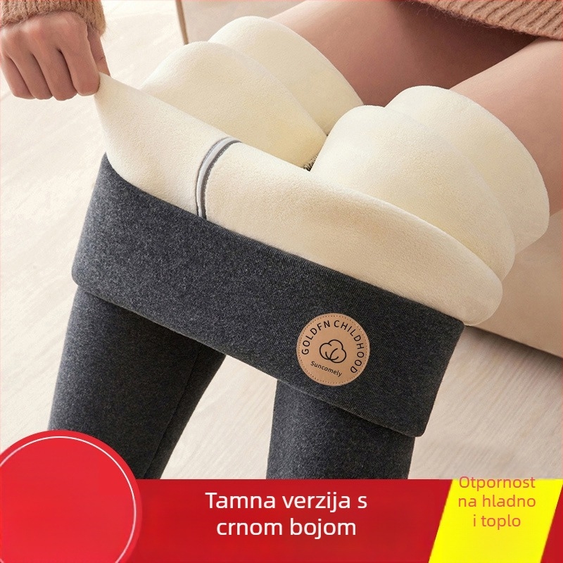 Ženske termo tajice s fleec podstavom - ultra debeli, poliester, uski kroj, visoka elastičnost, zadržavaju toplinu