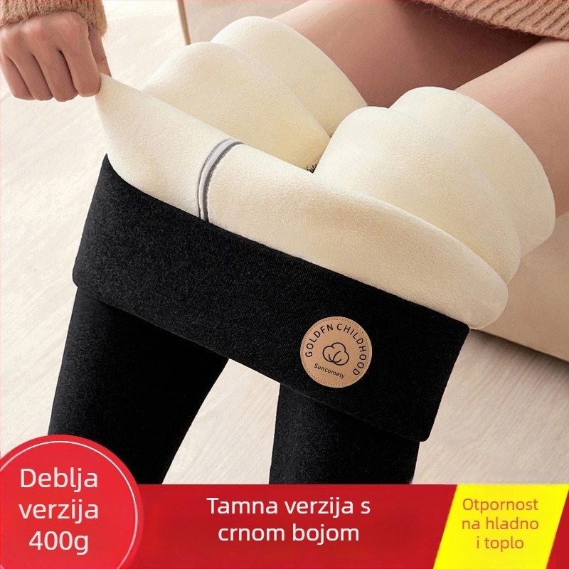 Ženske termo tajice s fleec podstavom - ultra debeli, poliester, uski kroj, visoka elastičnost, zadržavaju toplinu