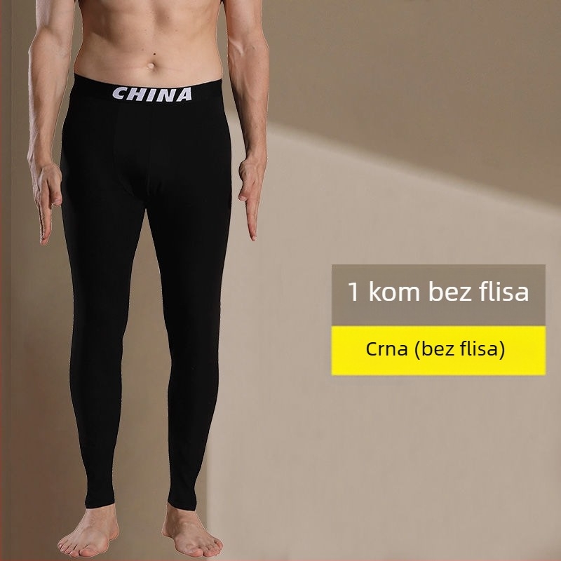 Muške termalne hlače, uskog kroja, tople s flis podstavom, lagane zimske hlače, plus veličine