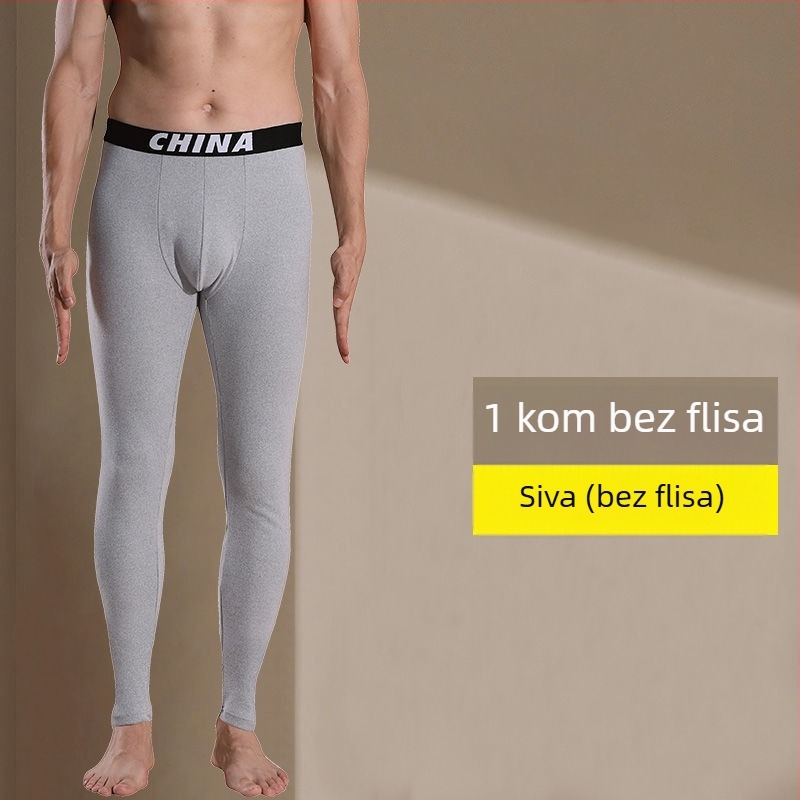 Muške termalne hlače, uskog kroja, tople s flis podstavom, lagane zimske hlače, plus veličine