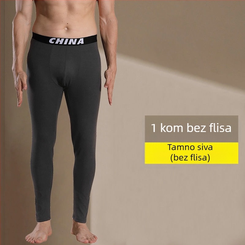 Muške termalne hlače, uskog kroja, tople s flis podstavom, lagane zimske hlače, plus veličine