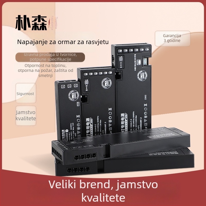 LED napajanje za svjetilicu ormarića s prekidačem, 12V/24V, DuPont sučelje, IP20, CE, učinkovitost 99%