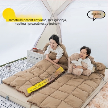 Vanjski spavaći vreća za odrasle, oblik omotnice, deblja za kampiranje, punilo od imitacije svile i pamuka, vanjski materijal 360t premaz tafta, podstava 190t pongee, za jednu osobu