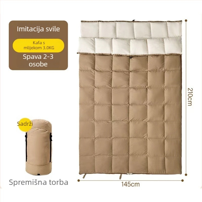 Vanjski spavaći vreća za odrasle, oblik omotnice, deblja za kampiranje, punilo od imitacije svile i pamuka, vanjski materijal 360t premaz tafta, podstava 190t pongee, za jednu osobu