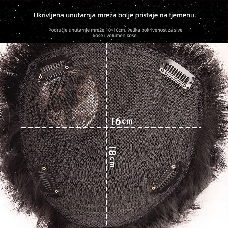 Muška perika, kratka duljina, vlakna otporna na visoku temperaturu, mehanički proces, model Chemical Fiber Men's Reissue Block, dodaje volumen na vrhu glave, nije pogodno za bojanje na visokoj temperaturi