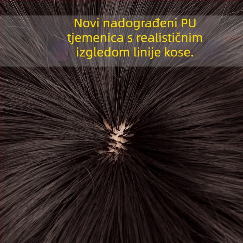 Muška perika, kratka duljina, vlakna otporna na visoku temperaturu, mehanički proces, model Chemical Fiber Men's Reissue Block, dodaje volumen na vrhu glave, nije pogodno za bojanje na visokoj temperaturi