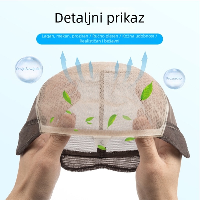 Muški blok peruke od pravih vlasi, ravna kosa, pogodna za bojanje i trajnu, mehanička obrada
