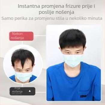 Muški dio perike za prednju liniju kose, ravna, pravo ljudsko vlasi, može se obojiti, s klipsom