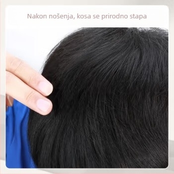 Muški dio perike za prednju liniju kose, ravna, pravo ljudsko vlasi, može se obojiti, s klipsom