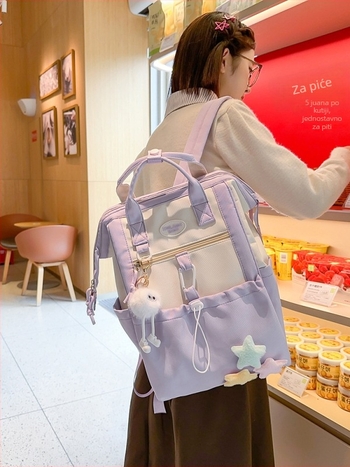 Školska torba za djevojčice, velika kapaciteta 20–35 L, materijal: najlon, vodootporna, unutarnja podstava: najlon, marka Xinlai baizi