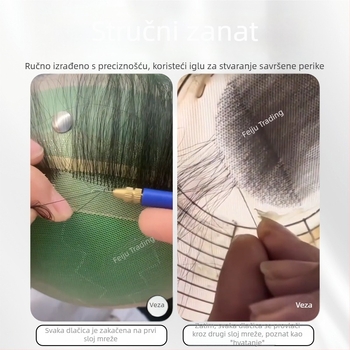 Muška perika za cijelu glavu, kratka duljina, potpuno ručno tkana, prava ljudska kosa, pogodna za muškarce srednje dobi i starije dobi