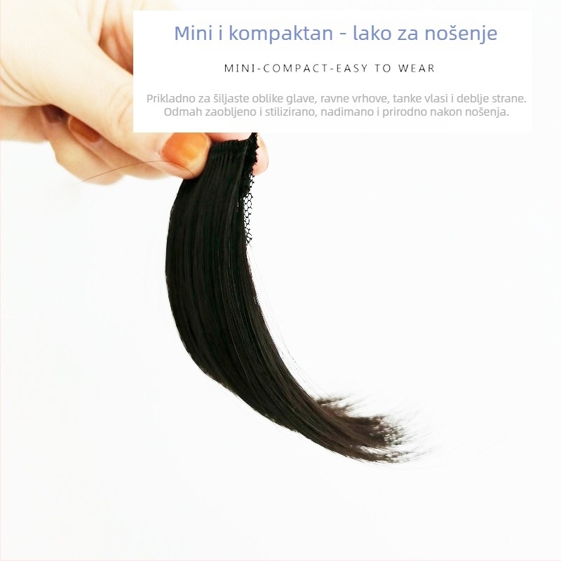 Muška mini perika za vrh glave, prozračna pahuljasta fringe, model 1072, mehanizam, može se obojiti