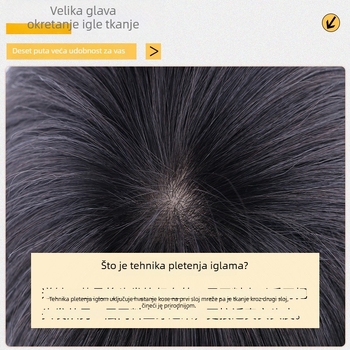 Muška perika, korejskog stila, kratka kosa, prirodan izgled, ljudska kosa, pokriva gubitak kose, može se bojiti ili permirati