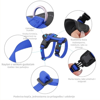 Mačji prsni remen, najlon, neproširiv, Cool branda, prilagodljiva količina pakiranja