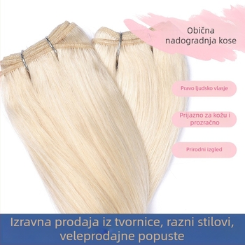 Perika od ljudske kose s dugim šiškama, ravna linija, pogodna za bojanje i peglanje, za dame