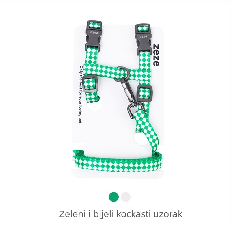 Zeze vodilica za pse s I-oblik dizajnom, podesiva, protiv isklizavanja, u stilu vest, za male pse; materijal: poliester, poliacetalna smola, cinkov spoj