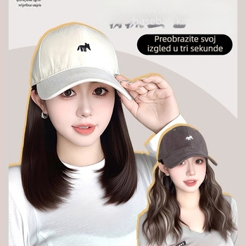 Šešir–ukomponirana perika s velikim valovima, vlakna otporna na toplinu, opcionalna fringe, korekcija oblika lica