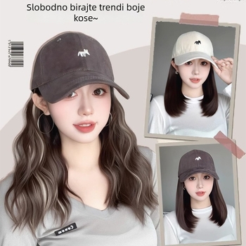 Šešir–ukomponirana perika s velikim valovima, vlakna otporna na toplinu, opcionalna fringe, korekcija oblika lica