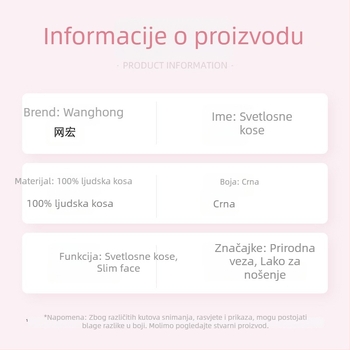 Perika od pravih ljudskih vlasi, potpuno ručno tkana, ravna kosa, može se bojiti, model 001