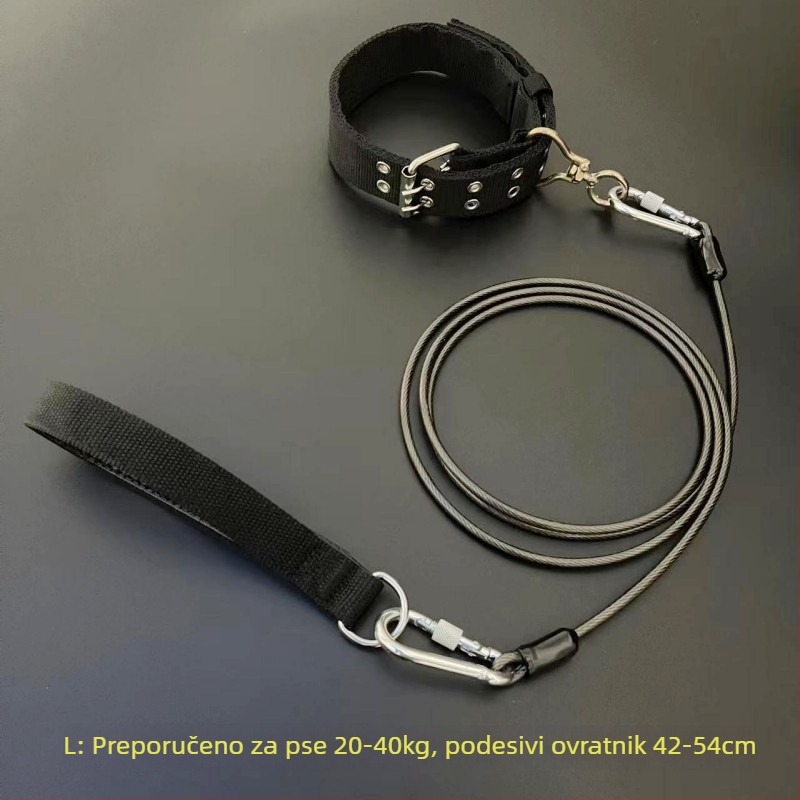 Vodič za psa s metalnim lancem, protiv ugriza, fiksni, dodatak