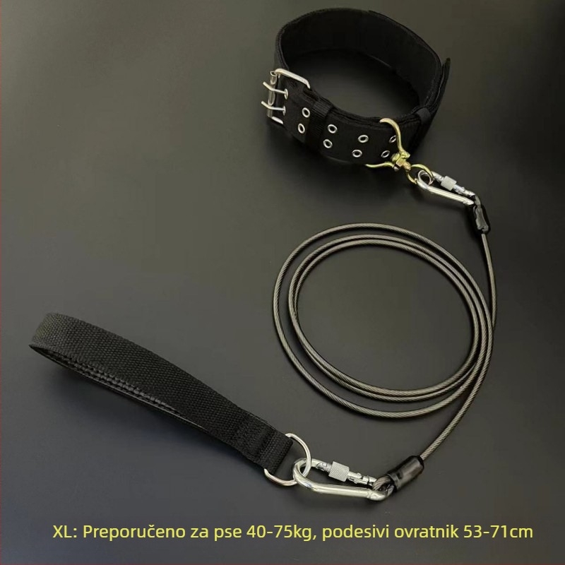 Vodič za psa s metalnim lancem, protiv ugriza, fiksni, dodatak