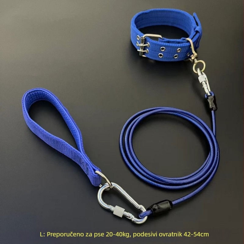 Vodič za psa s metalnim lancem, protiv ugriza, fiksni, dodatak