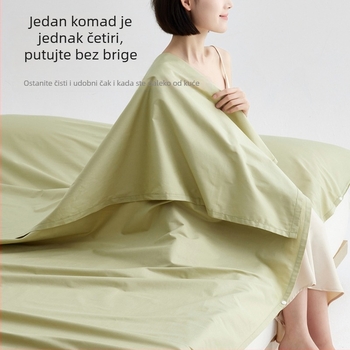 Putno posteljno rublje od pranog pamuka — stil omotnice (Punilo: ponovno napunljivi quilt core; Podstava: oprani pamuk; Tkanina: oprani pamuk; Težina: 500 g)